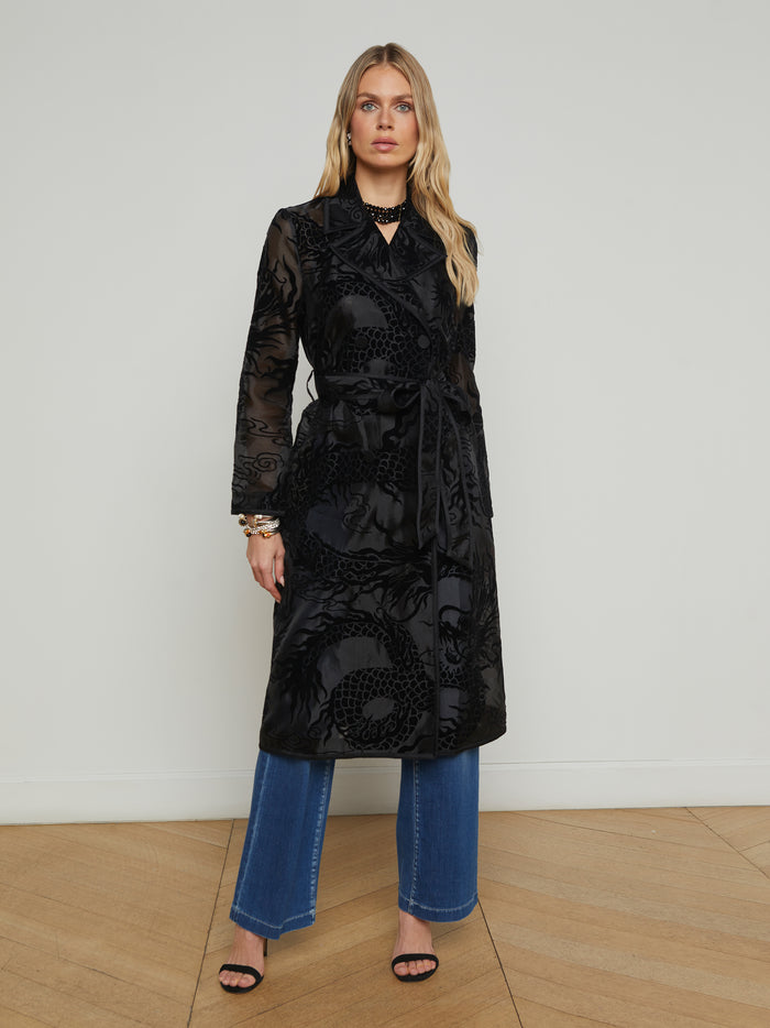 l'agence Trench en organza Moda Black Dragon