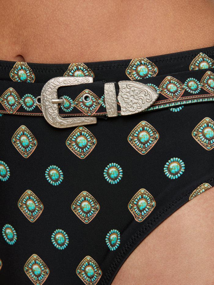 L'agence Vanessa High-Waisted Bikini Bottom Black