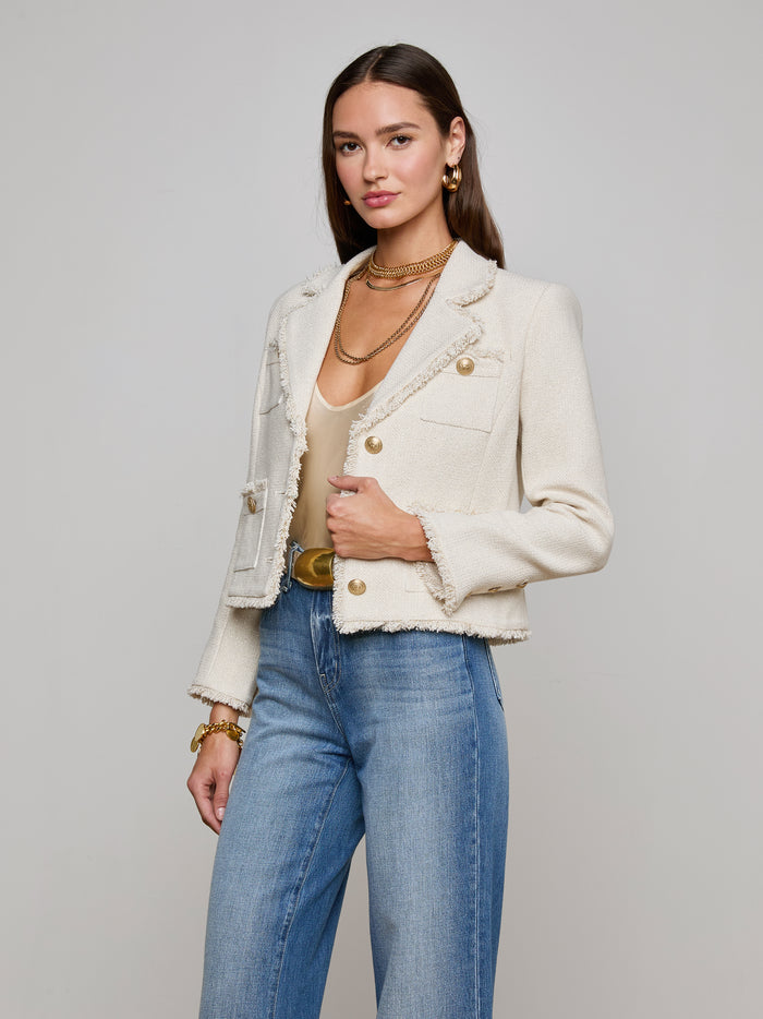 l'agence Veste à col Sylvia Ivory/Light Gold