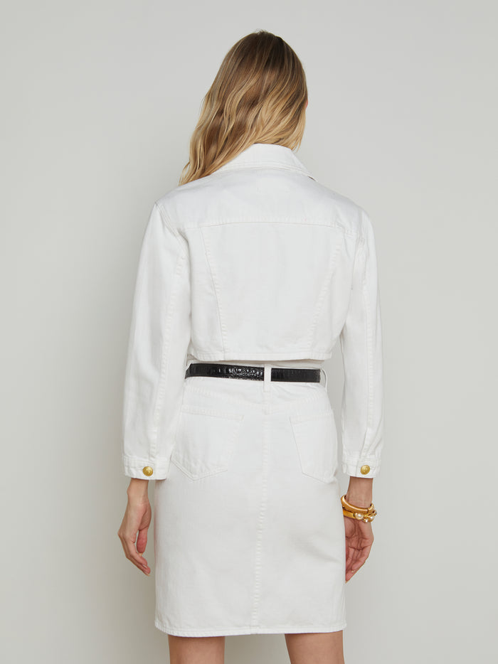 L'agence Veste Courte En Jean Genevie Blanc