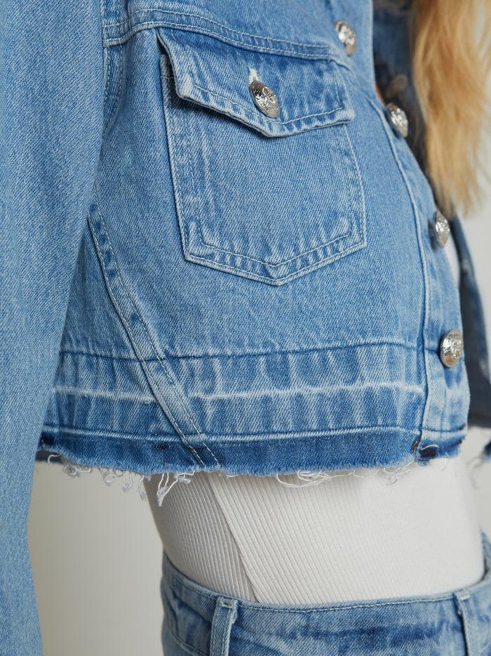 L'agence Veste Courte En Jean Genevie Zion