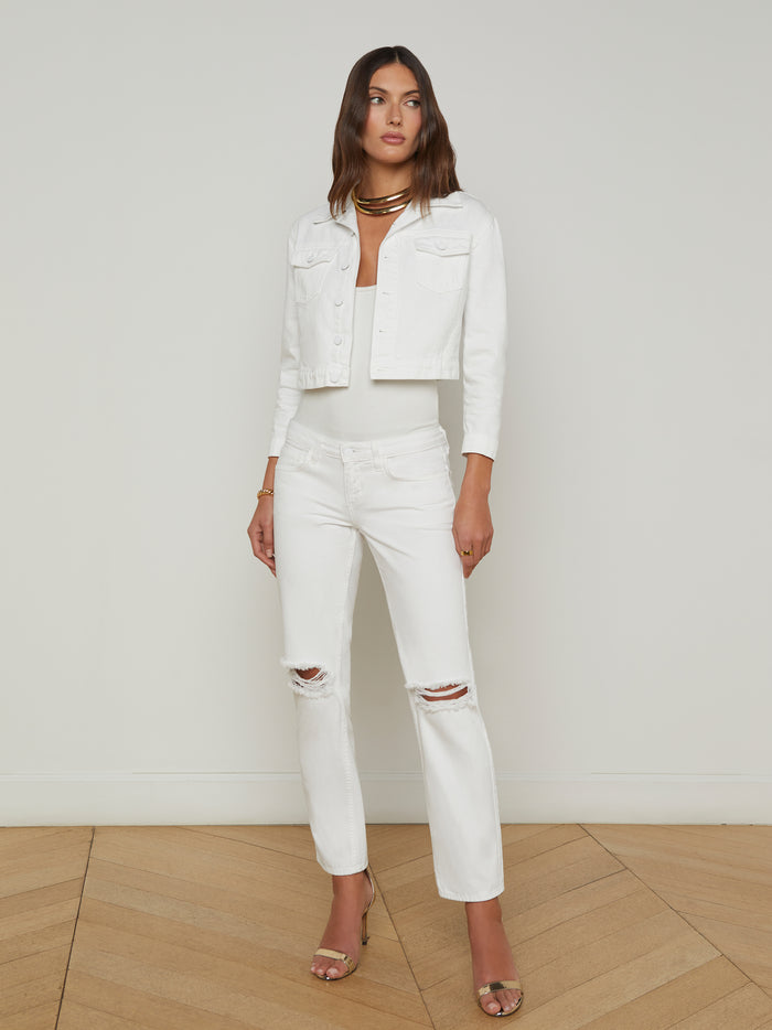 L'agence Veste Courte En Jean Koda Blanc