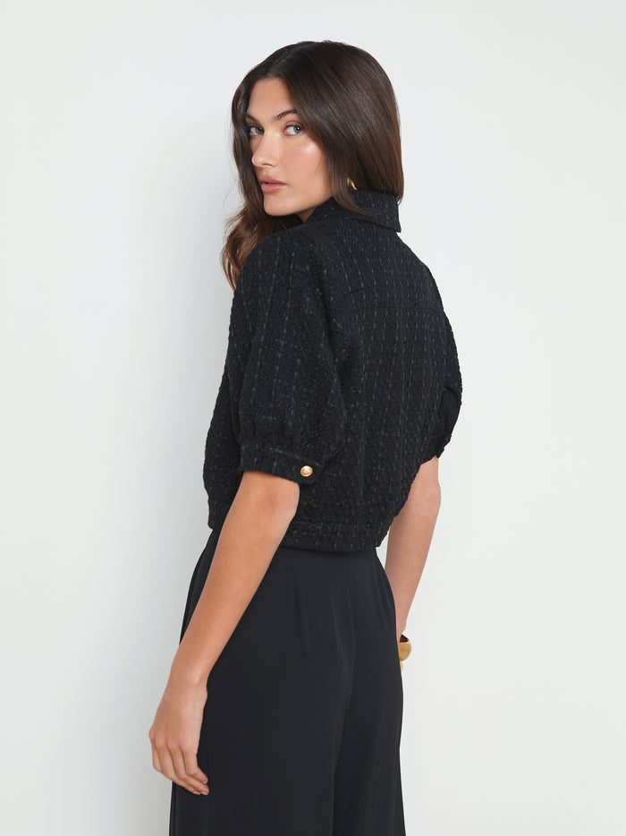 L'agence Veste Courte En Tweed Cove Black