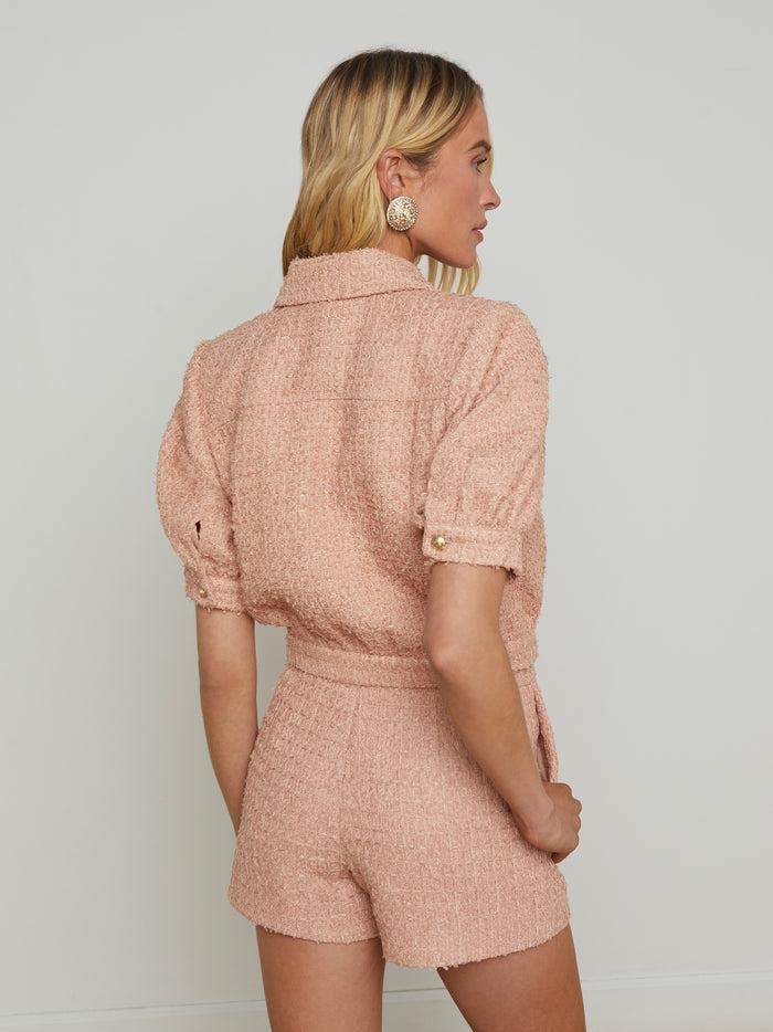 L'agence Veste Courte En Tweed Cove Dusty Pink