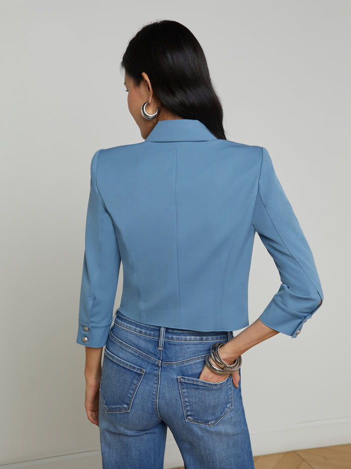 L'agence Veste Courte Kumi Blue Mist