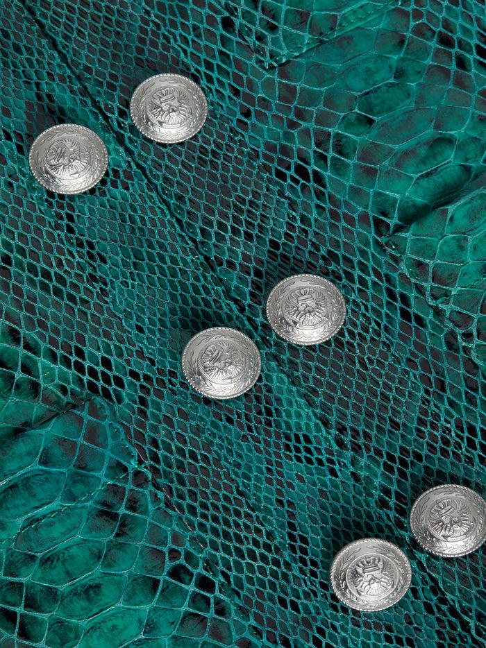 l'agence Veste en cuir Jayde Jade Green Snake