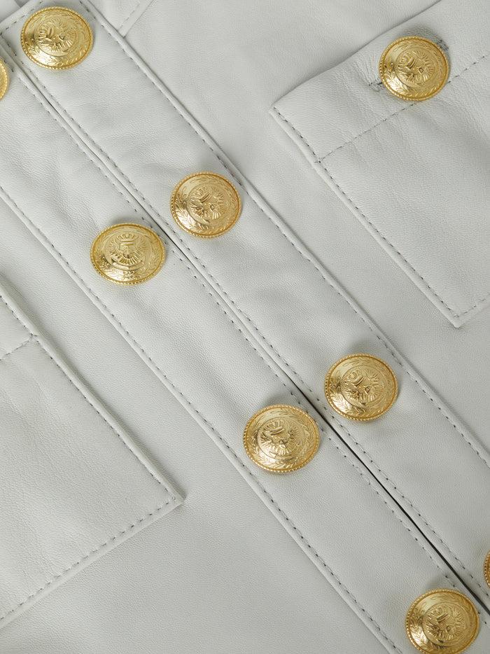 L'agence Veste En Cuir Jayde White