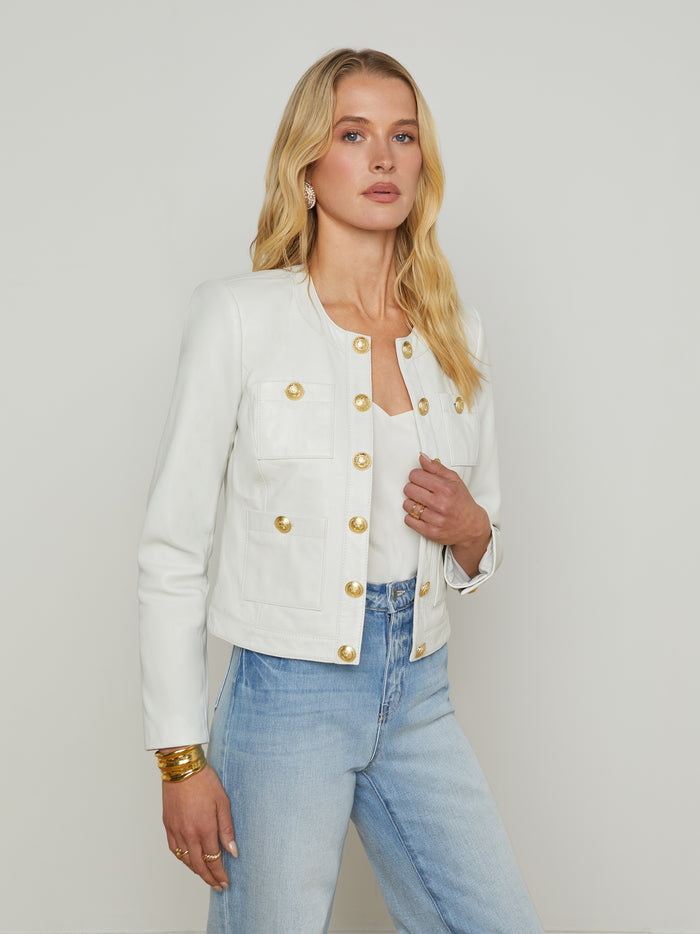 l'agence Veste en cuir Jayde White