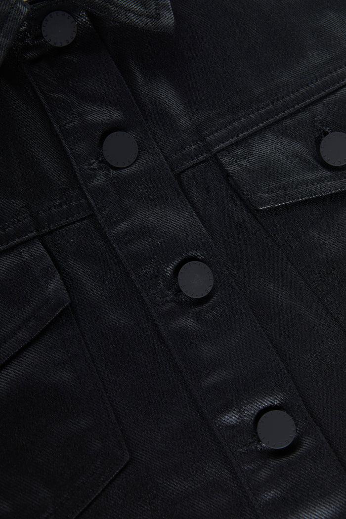 L'agence Veste En Denim Enduit Koda Noir Coated