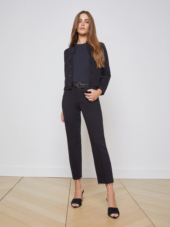 L'agence Veste En Jean Janelle Noir Saturé