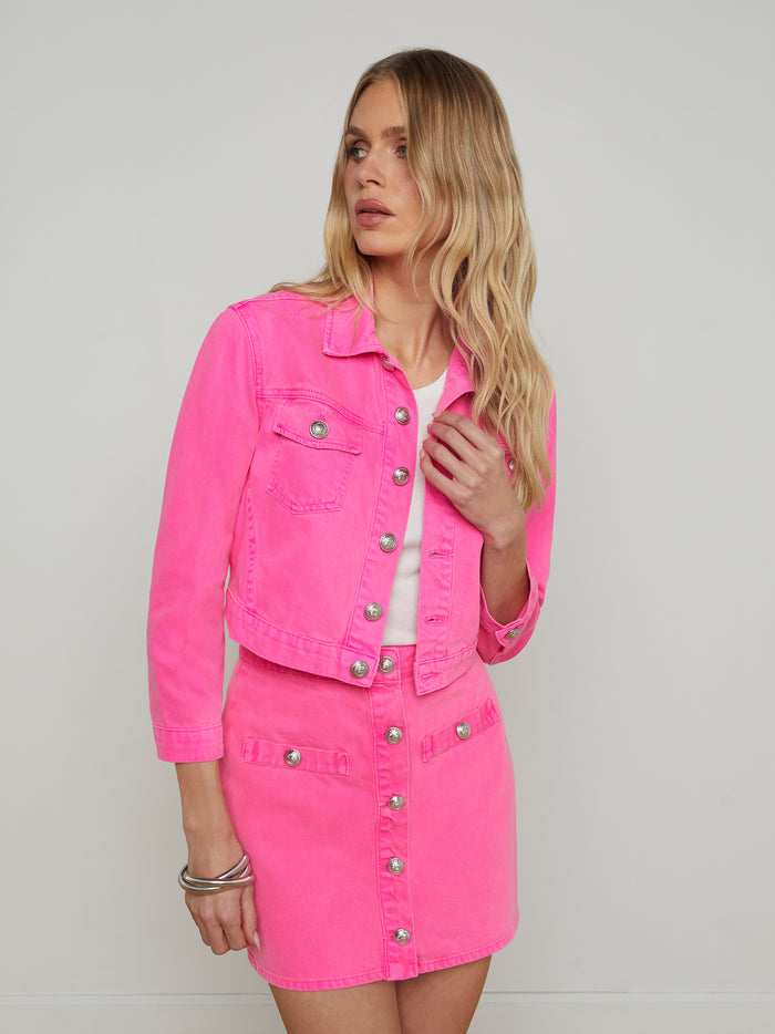 L'agence Veste En Jean Koda Pink Glo
