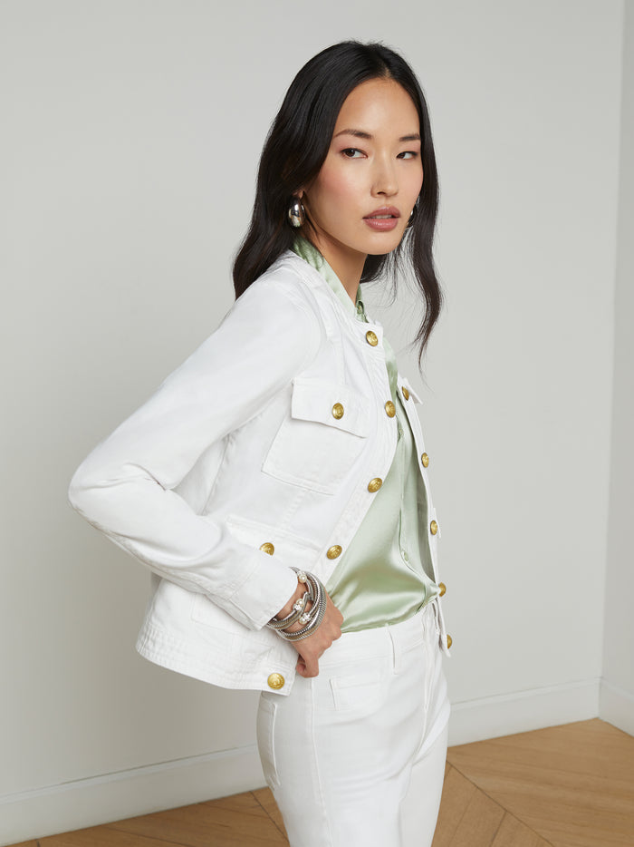 L'agence Veste En Jean Yari Blanc