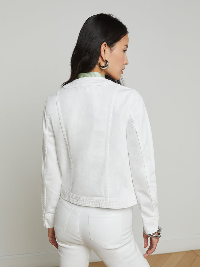 L'agence Veste En Jean Yari Blanc
