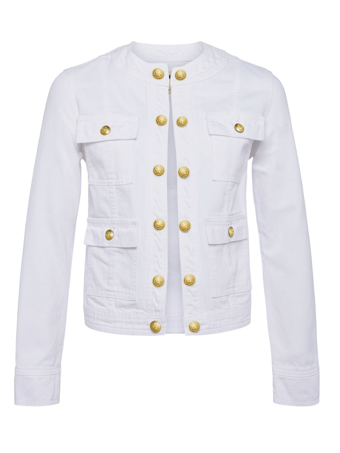 L'agence Veste En Jean Yari Blanc