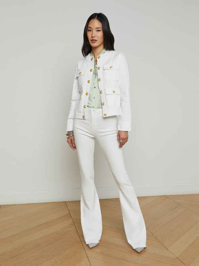 l'agence Veste en jean Yari Blanc