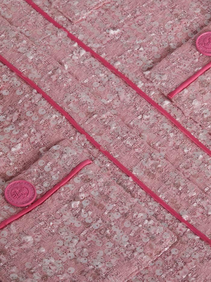 L'agence Veste En Tweed à Sequins Niko Pink Tweed