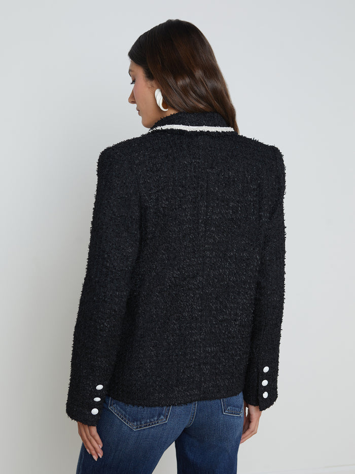 L'agence Veste En Tweed Alectra Black/White