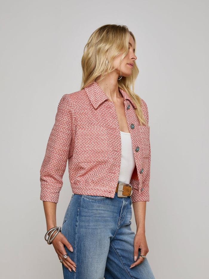 L'agence Veste En Tweed Jia Burnt Coral/Ivory