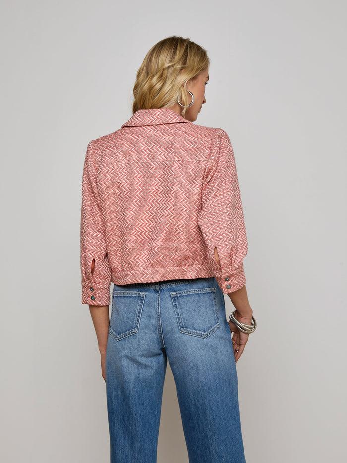 L'agence Veste En Tweed Jia Burnt Coral/Ivory
