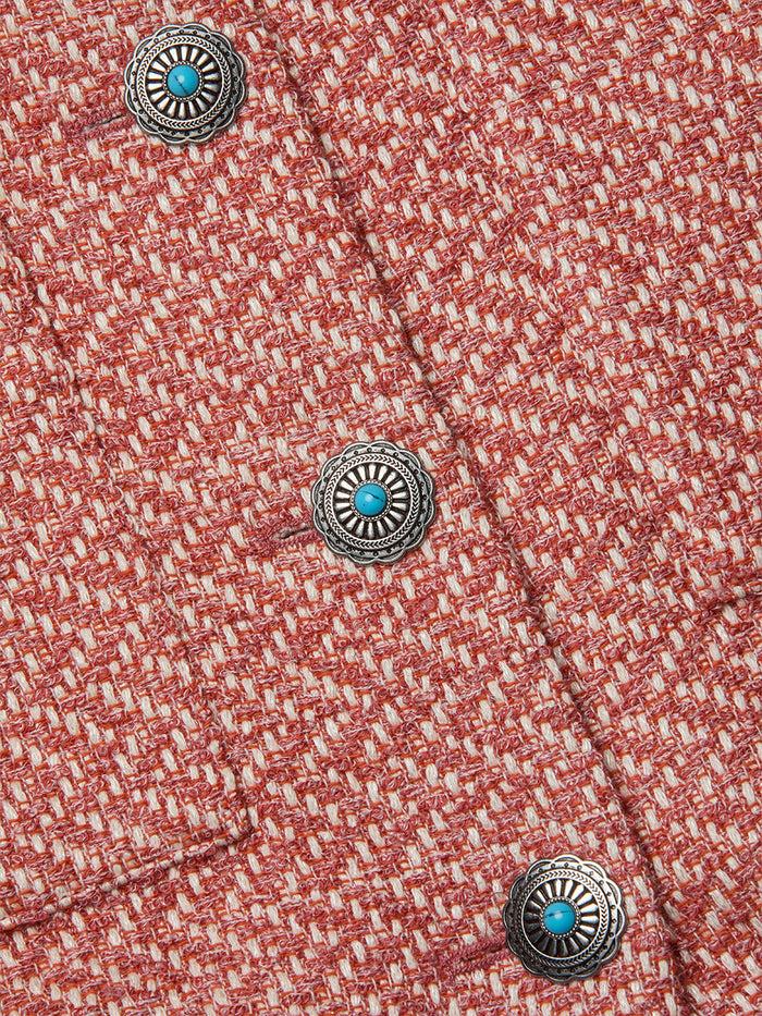 L'agence Veste En Tweed Jia Burnt Coral/Ivory