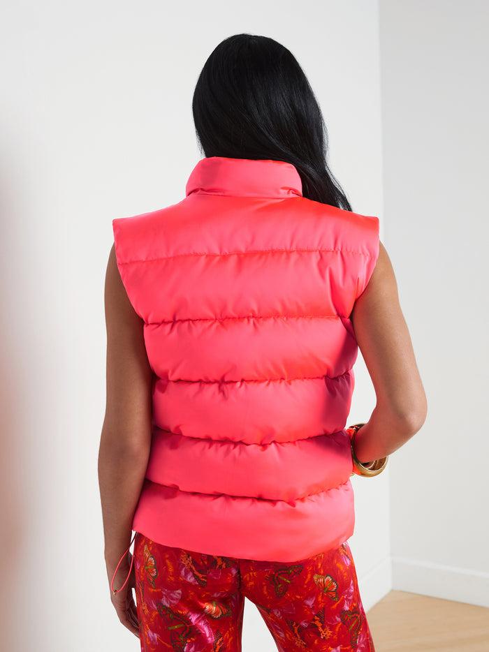 L'agence Veste Matelassée Rae Neon Coral