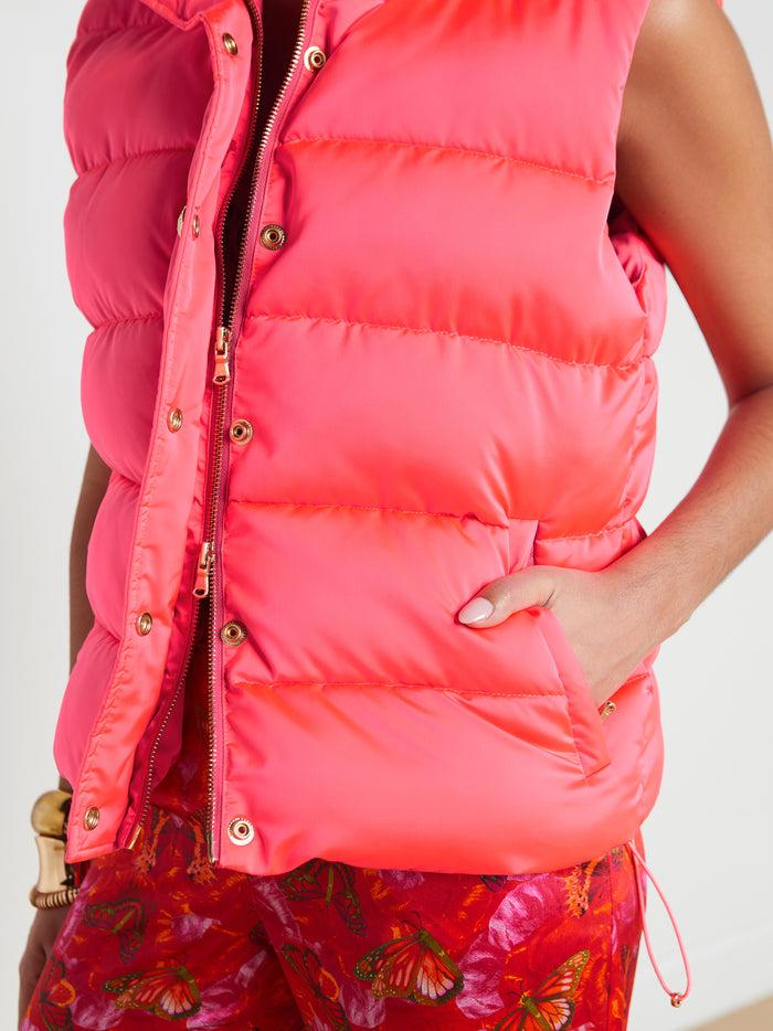 L'agence Veste Matelassée Rae Neon Coral