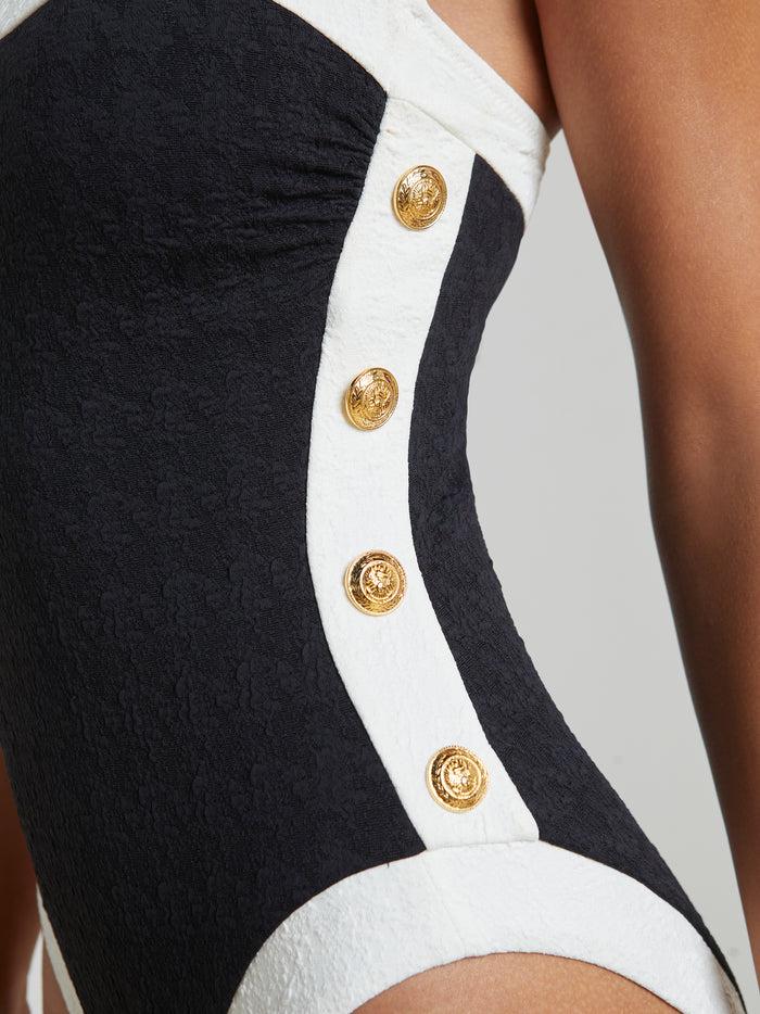 L'agence Maillot De Bain Une Pièce Bandeau Tory Black/White