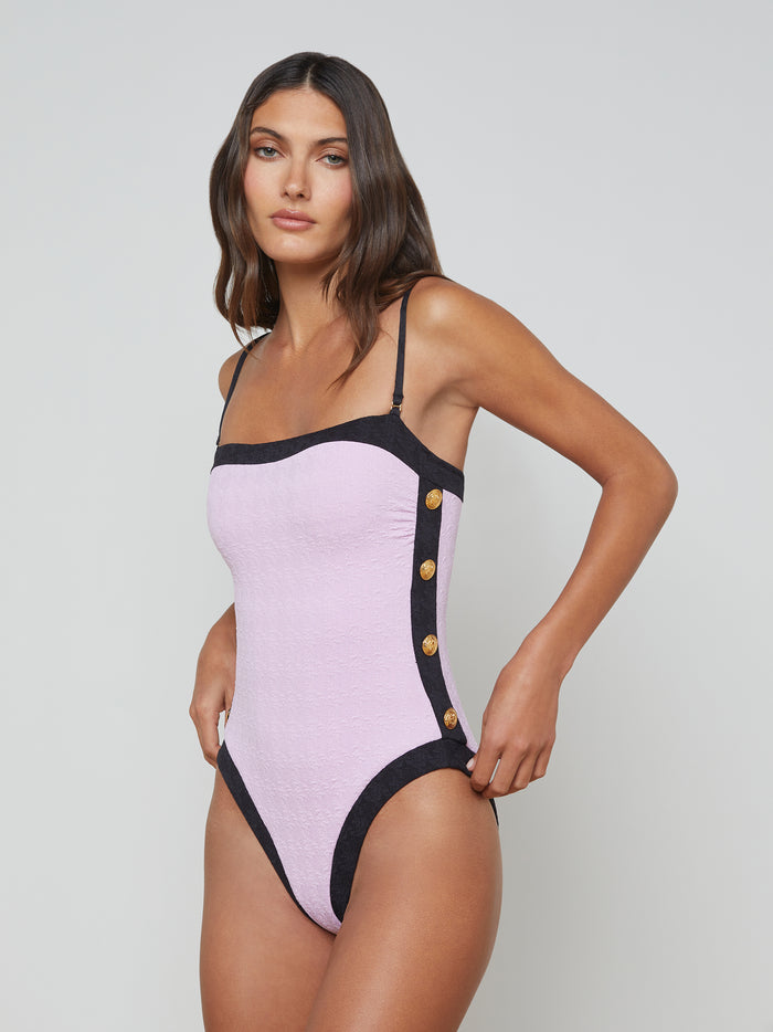 L'agence Maillot De Bain Une Pièce Bandeau Tory Light Violet/Black