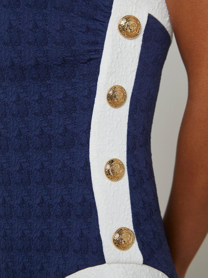 l'agence Maillot de bain une pièce bandeau Tory Marine/White/Gold Buttons