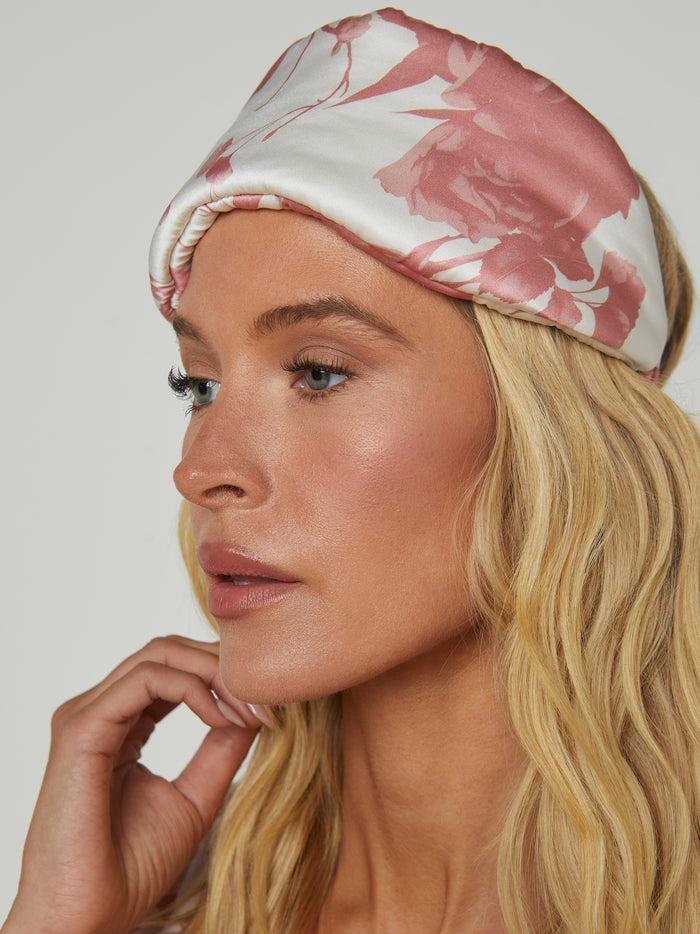 l'agence Masque de sommeil en soie Inez Ikebana Pearl/Dusty Rose