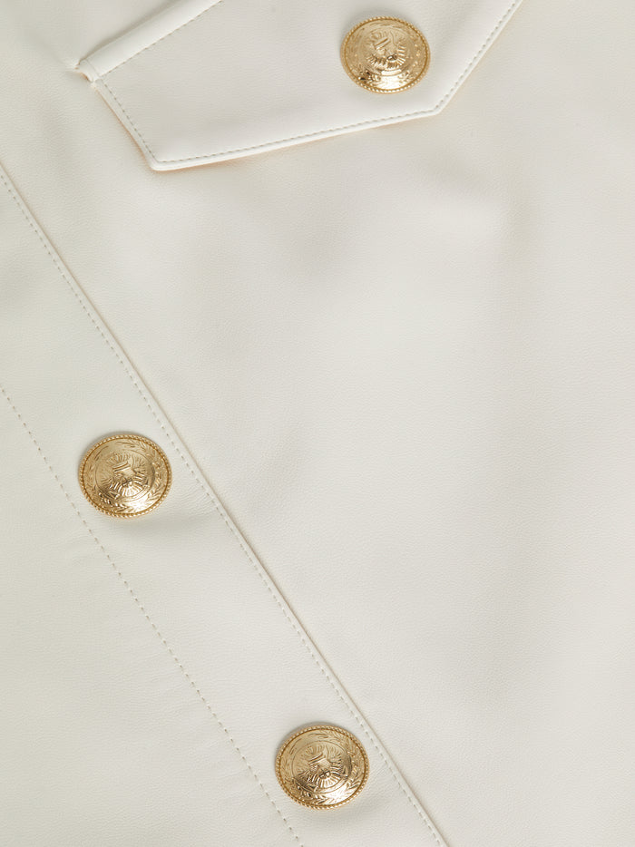 L'agence Minijupe En Cuir Vegan Truman Vintage White