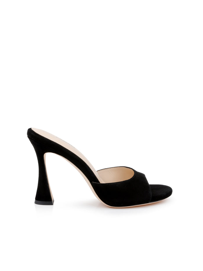 L'agence Mule à Bout Ouvert En Daim Avery Black Suede