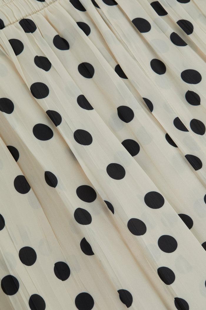 L'agence Pantalon Ample En Satin Lillian Ecru/Black Polka Dot