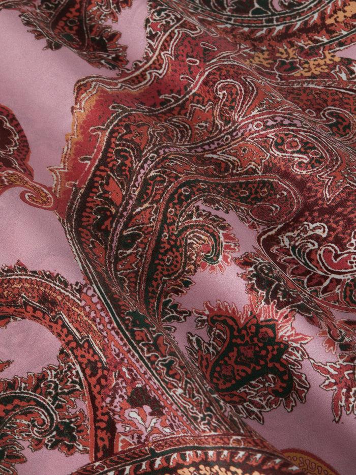 L'agence Pantalon Ample En Soie Pilar Mauve Multi French Paisley