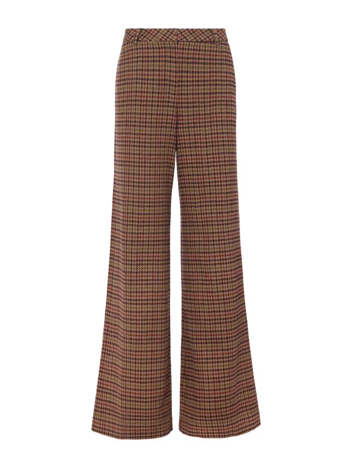 L'agence Pantalon Ample Pilar Dark Brown Multi Houndstooth