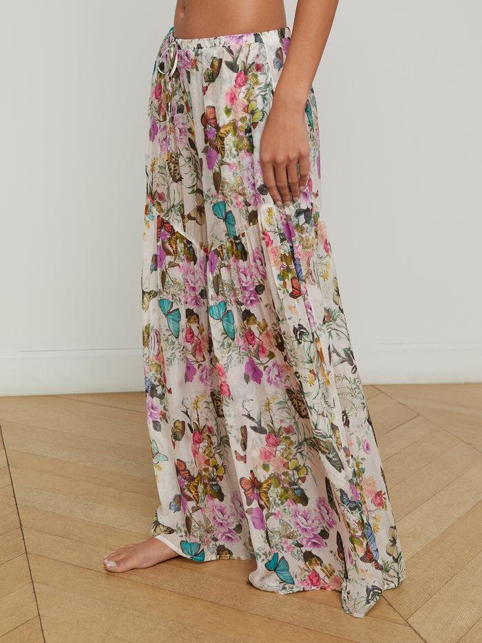L'agence Pantalon De Couverture Sharon Vintage White Multi Charonda Butterfly
