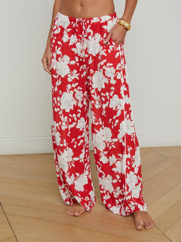 L'agence Pantalon De Plage Geraldine Red/Ivory Ikebana