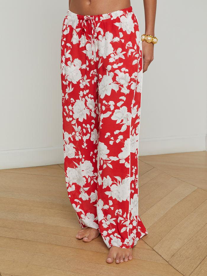 L'agence Pantalon De Plage Geraldine Red/Ivory Ikebana