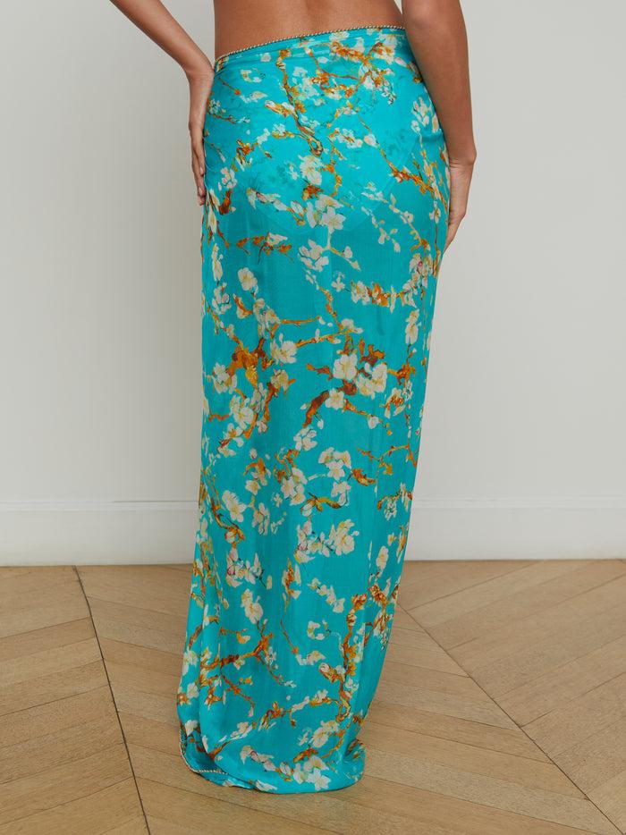 L'agence Paréo Transparent Maribel Teal Multi Watercolor Cherry Blossom