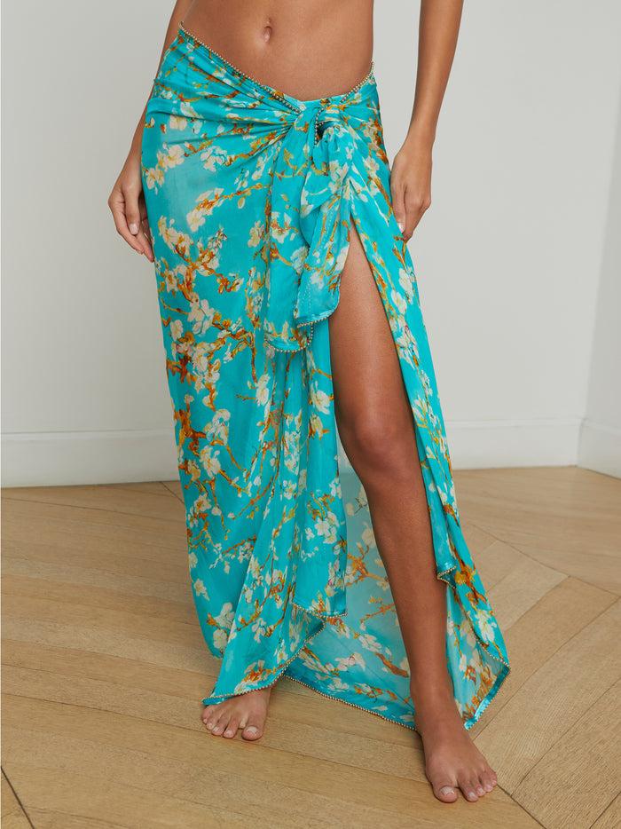 l'agence Paréo transparent Maribel Teal Multi Watercolor Cherry Blossom