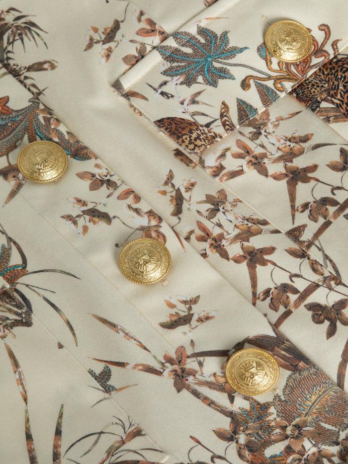 L'agence Robe Boutonnée Idy Ecru Multi Tapestry Jungle