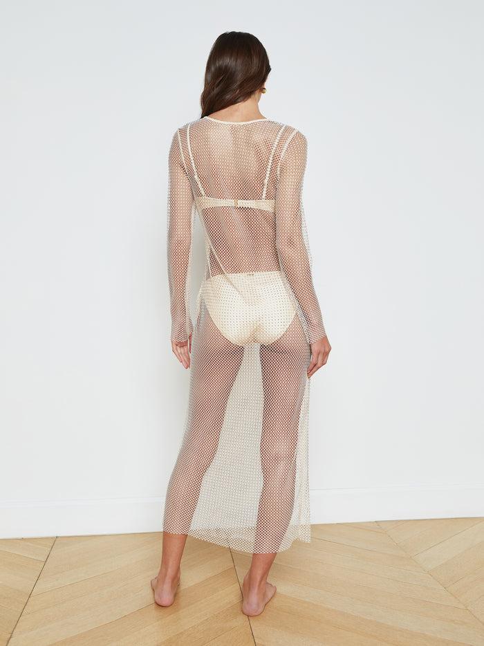 L'agence Robe Cache-maillot En Maille Sara Champagne