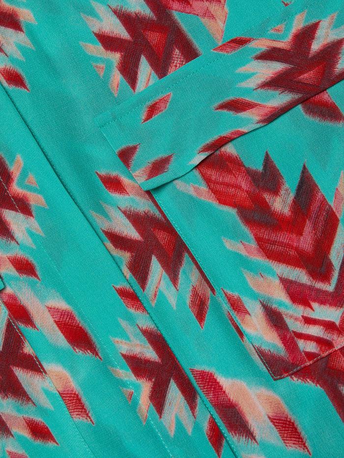 L'agence Robe Chemise Cameron Pool Blue Multi Ganado Print