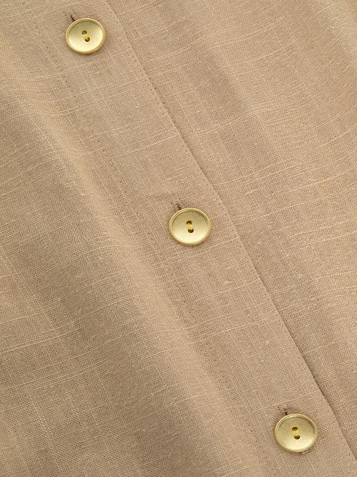 L'agence Robe Chemise En Lin Mélangé Malika Almond/Ivory