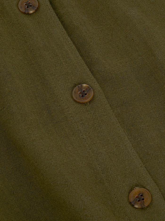 L'agence Robe Chemise En Lin Mélangé Malika Ivy Green