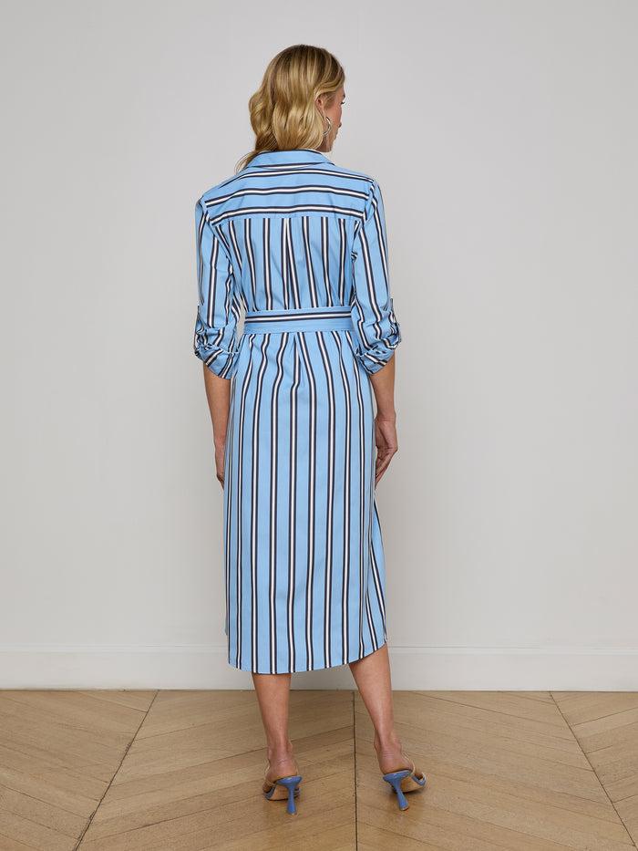 L'agence Robe Chemise Jubliee Sky Blue/Midnight Stripe
