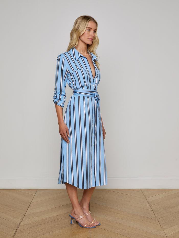 l'agence Robe chemise Jubliee Sky Blue/Midnight Stripe