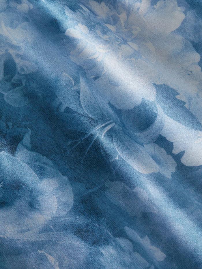 L'agence Robe En Soie Kenna Dusty Blue Multi Cloud Soft Floral