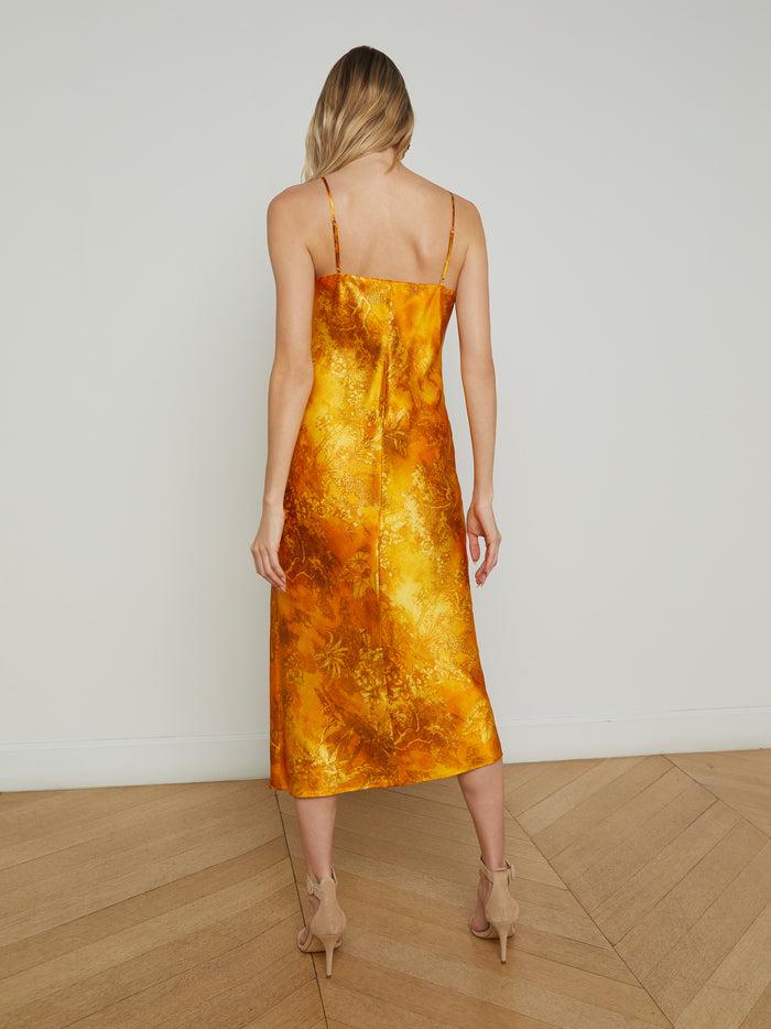 L'agence Robe Nuisette En Soie Seridie Gold Jungle Toile