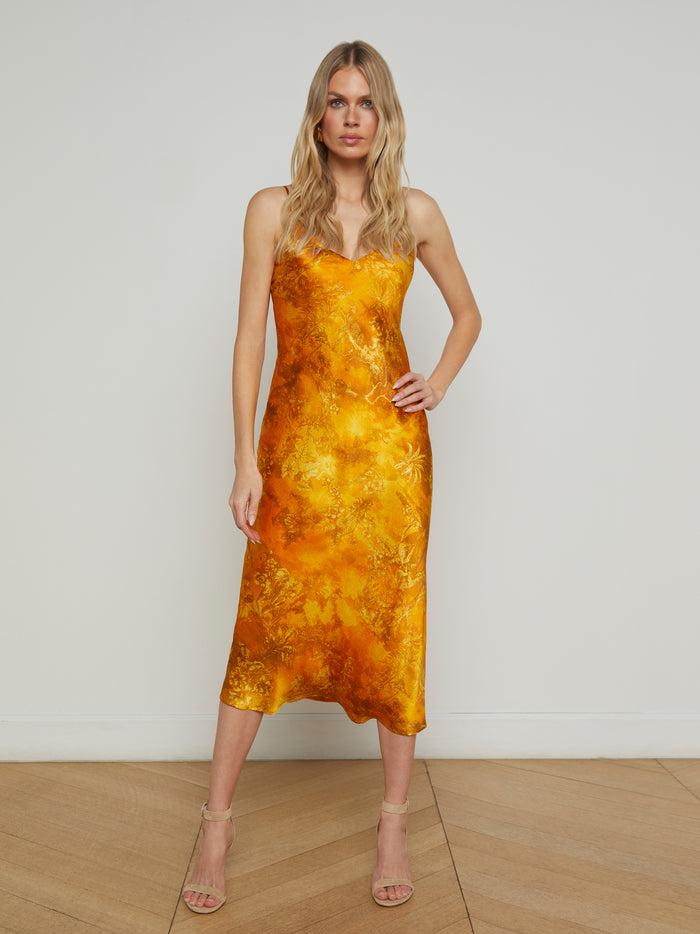 l'agence Robe nuisette en soie Seridie Gold Jungle Toile